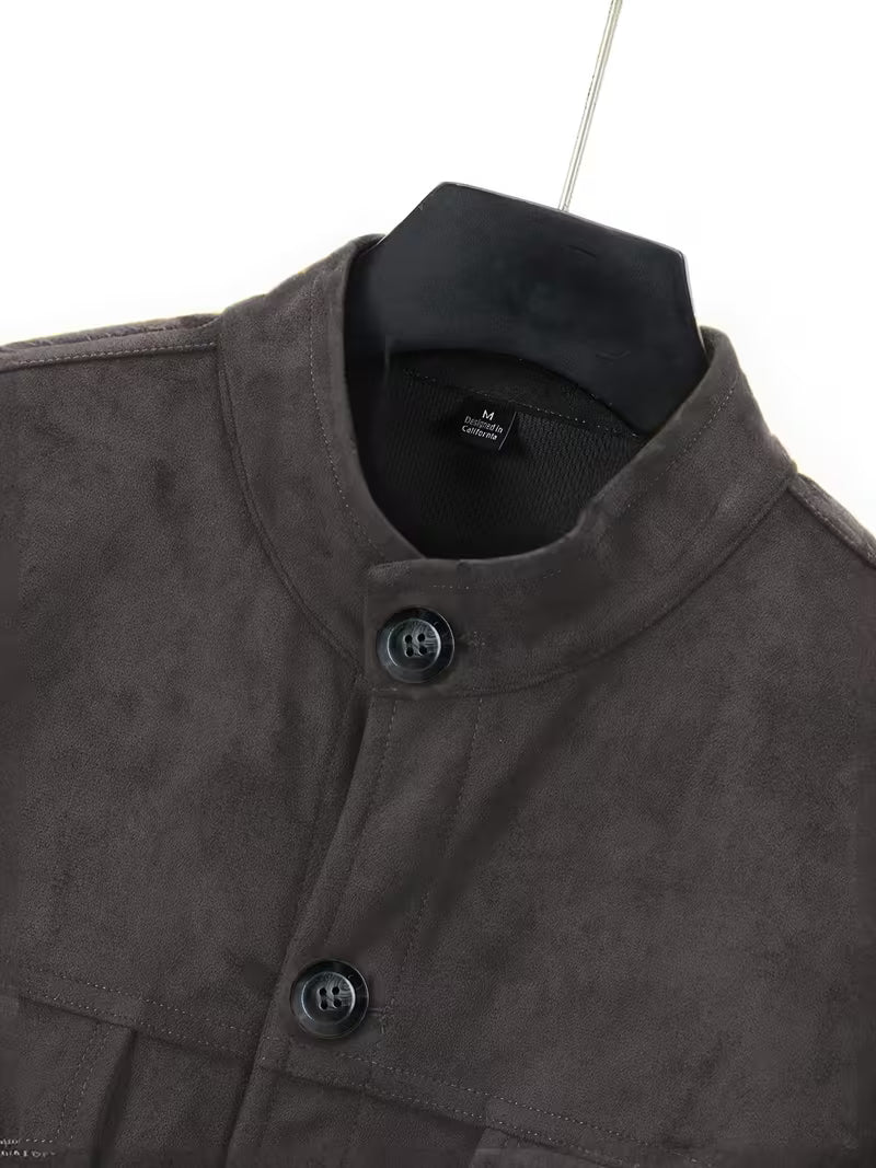 Jelil - Giacca in Pelle Scamosciata Con Doppie Tasche Anteriori