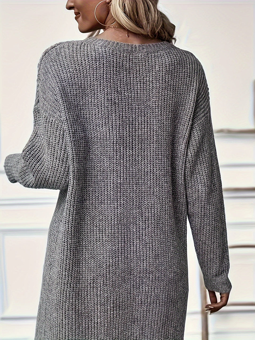 Stefany - Elegante Abito in Maglia Con Scollo Rotondo