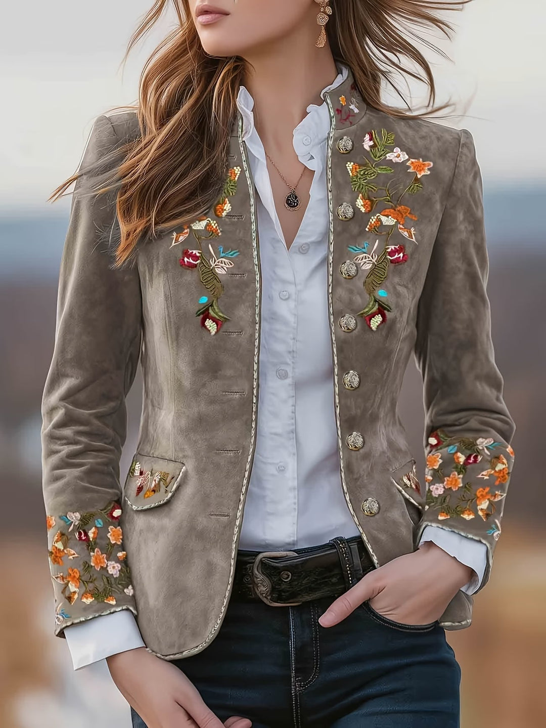 Anisaa - Giacca Elegante Con Collo Alto