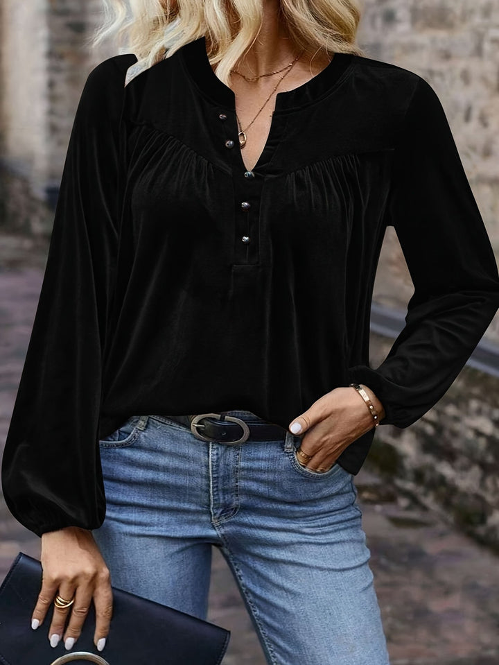 Ramina - Camicia Elegante a Maniche Lunghe Modello Lanterna