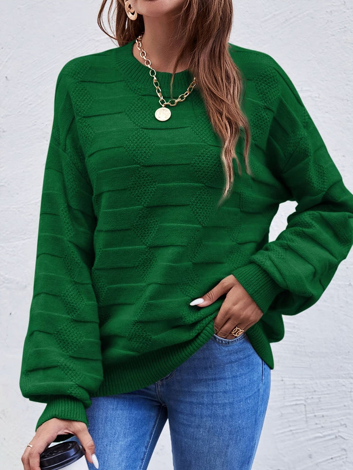 Annastina - Maglione Casual a Maniche Lunghe Con Collo Rotondo