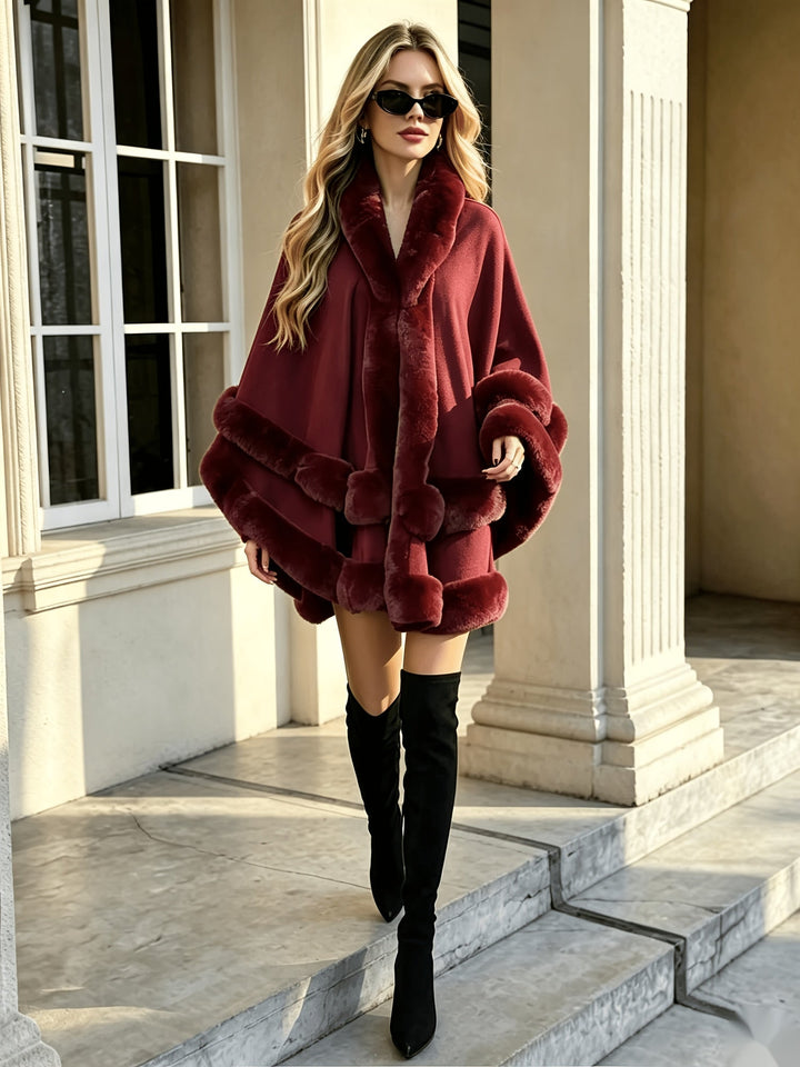 Toriann - Cardigan Invernale Con Cappuccio E Fodera in Pelliccia Con Apertura Sul Davanti