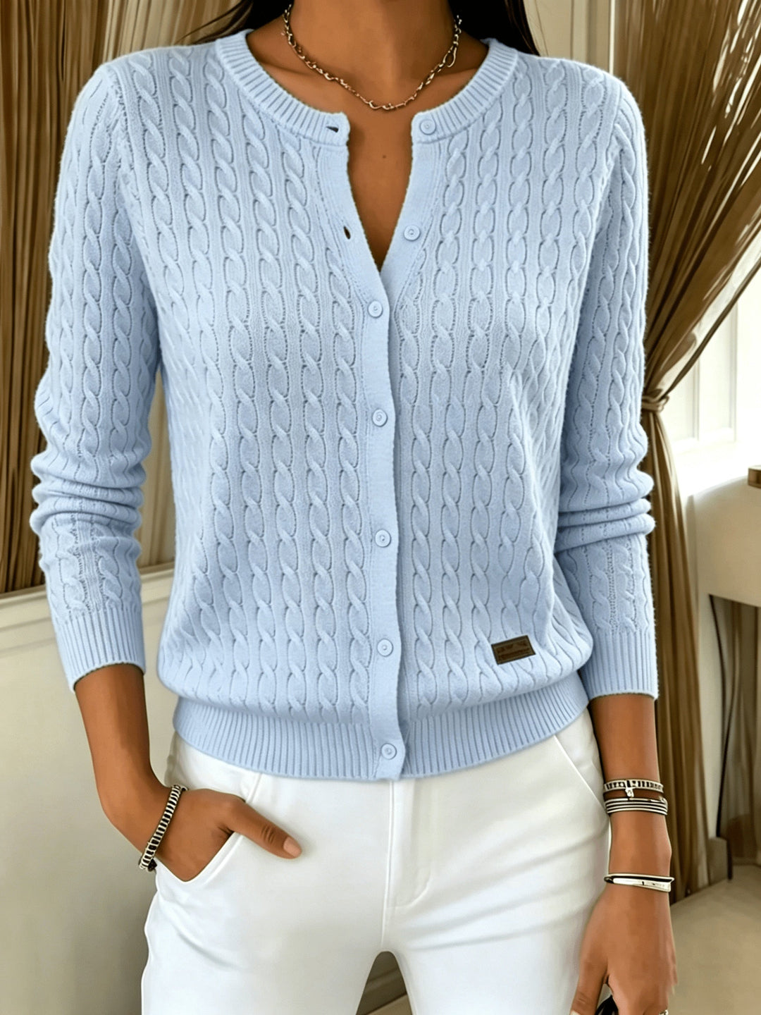 Kitija - Cardigan a Maglia Intrecciata Con Bottoni