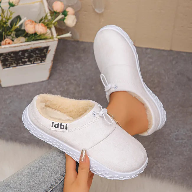 Damilya - Scarpe Slip On Con Cordoncino in Finta Pelle Scamosciata E Fodera in Pile