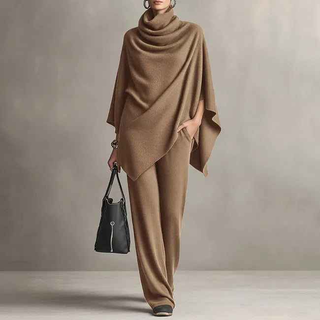 Deidraa - Set Composto Da Mantella Con Collo a Cappuccio E Pantaloni a Gamba Larga