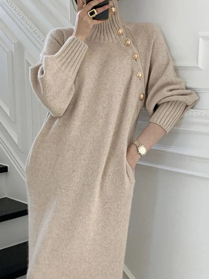 Nassra - Elegante Abito Con Collo Alto