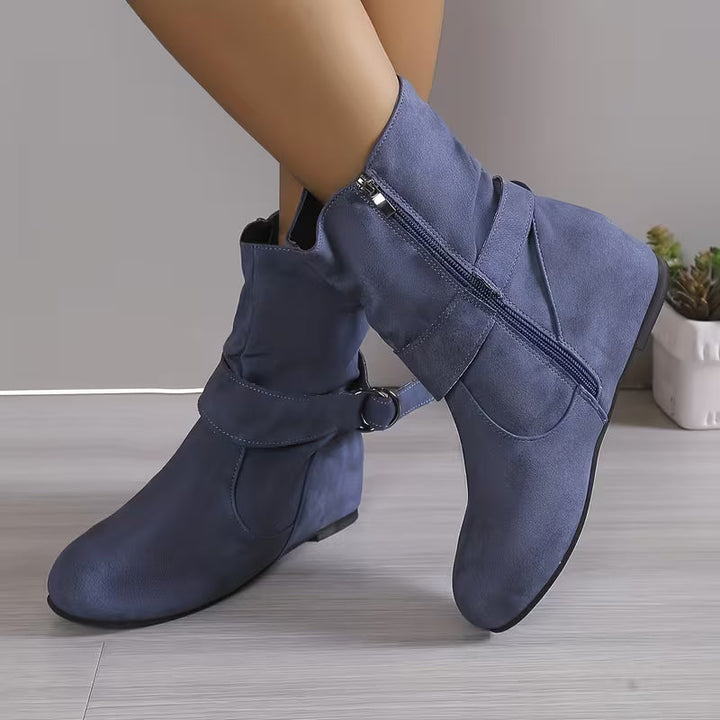 Belynda - Stivaletti Con Zeppa Morbida e Cinturino Con Fibbia