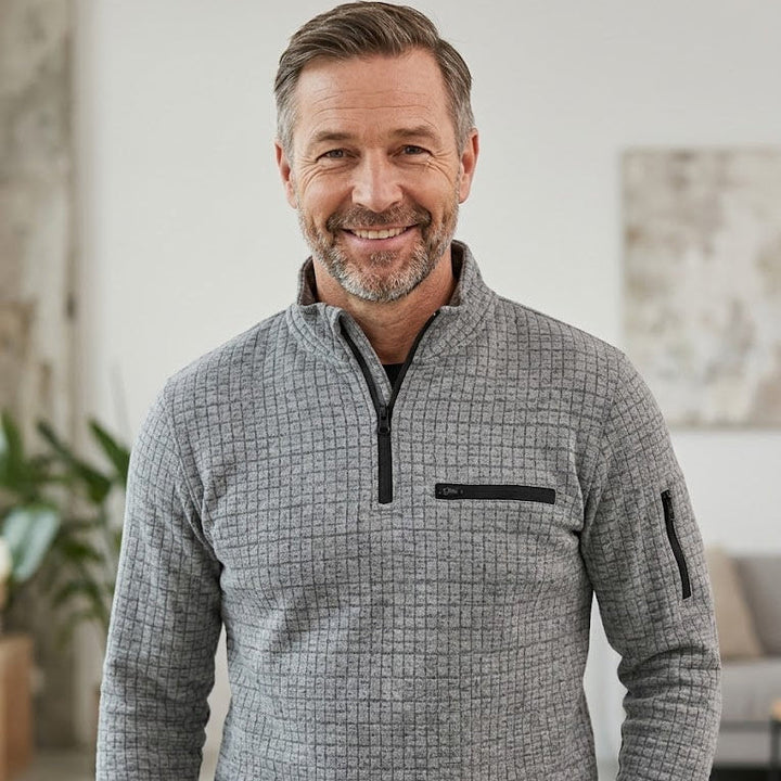 Morkan - Maglione Con Zip a Un Quarto E Lavorazione a Rilievo