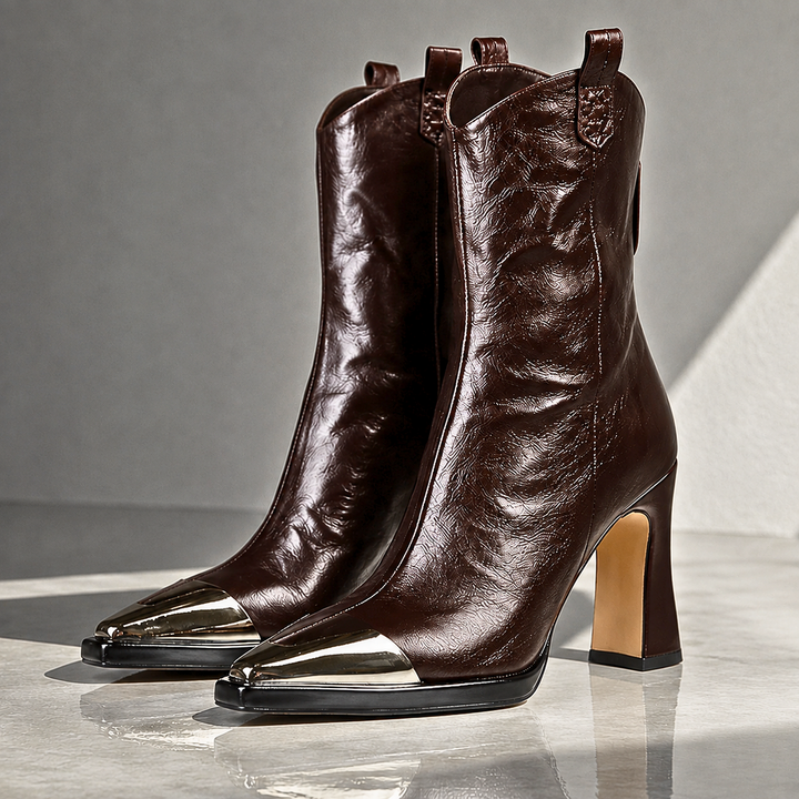 Dobila - Stivaletti Western Con Punta Metallizzata
