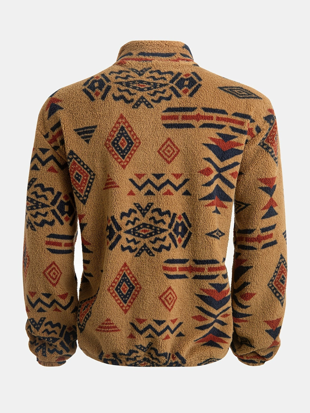 Jacco - Felpa in Pile Con Mezza ZIP E Stampa Geometrica