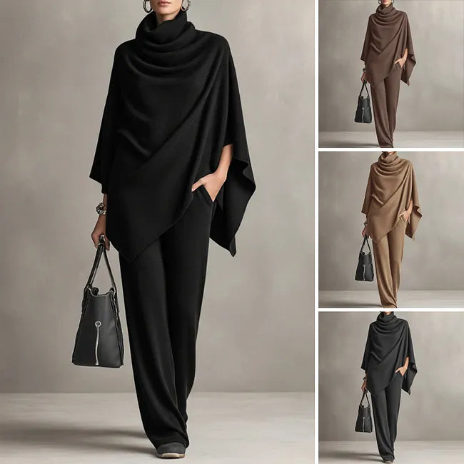 Deidraa - Set Composto Da Mantella Con Collo a Cappuccio E Pantaloni a Gamba Larga