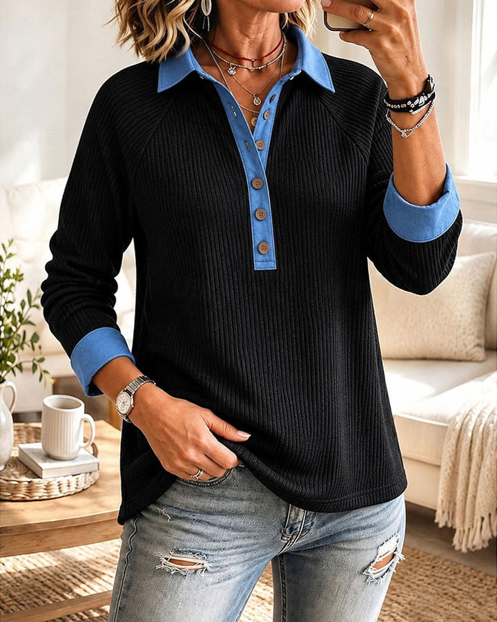 Klishina - Top Casual Alla Moda Con Scollo a V