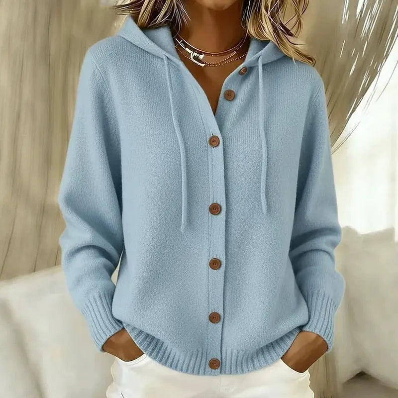 Hassiba - Cardigan Con Cappuccio Comodo E Avvolgente