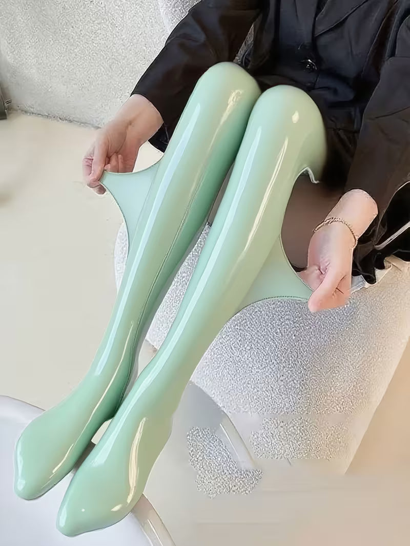Bekah - Collant Elasticizzati Con Piedini ad Alta Lucentezza