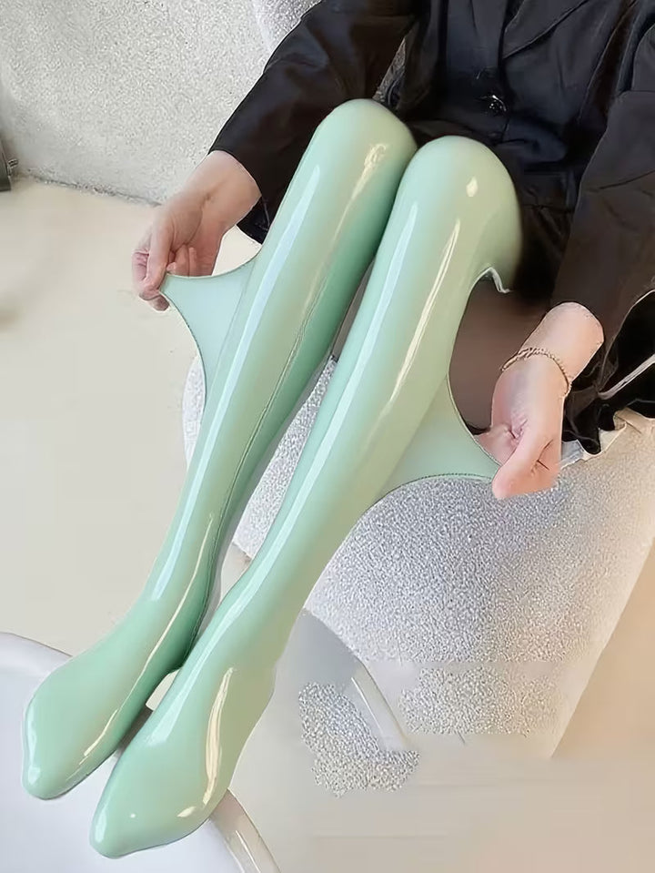 Bekah - Collant Elasticizzati Con Piedini ad Alta Lucentezza