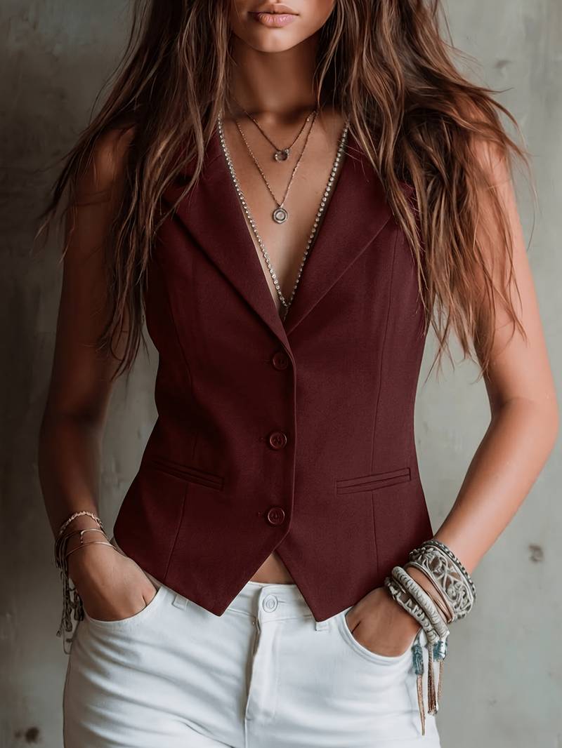 Arden - Elegante Gilet Da Completo Con Tasche