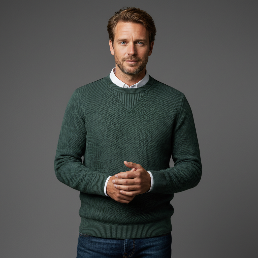 Jaison - Maglione Con Maglia a Trama e Collo Rotondo