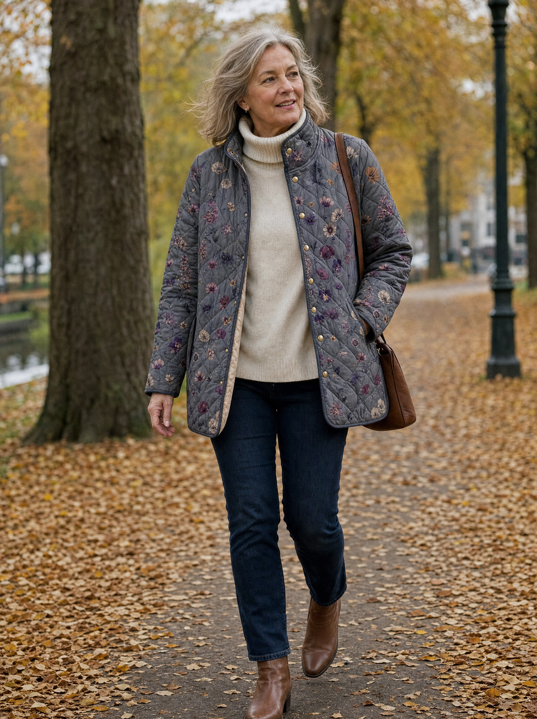 Kizil - Cappotto Trapuntato Con Stampa Floreale
