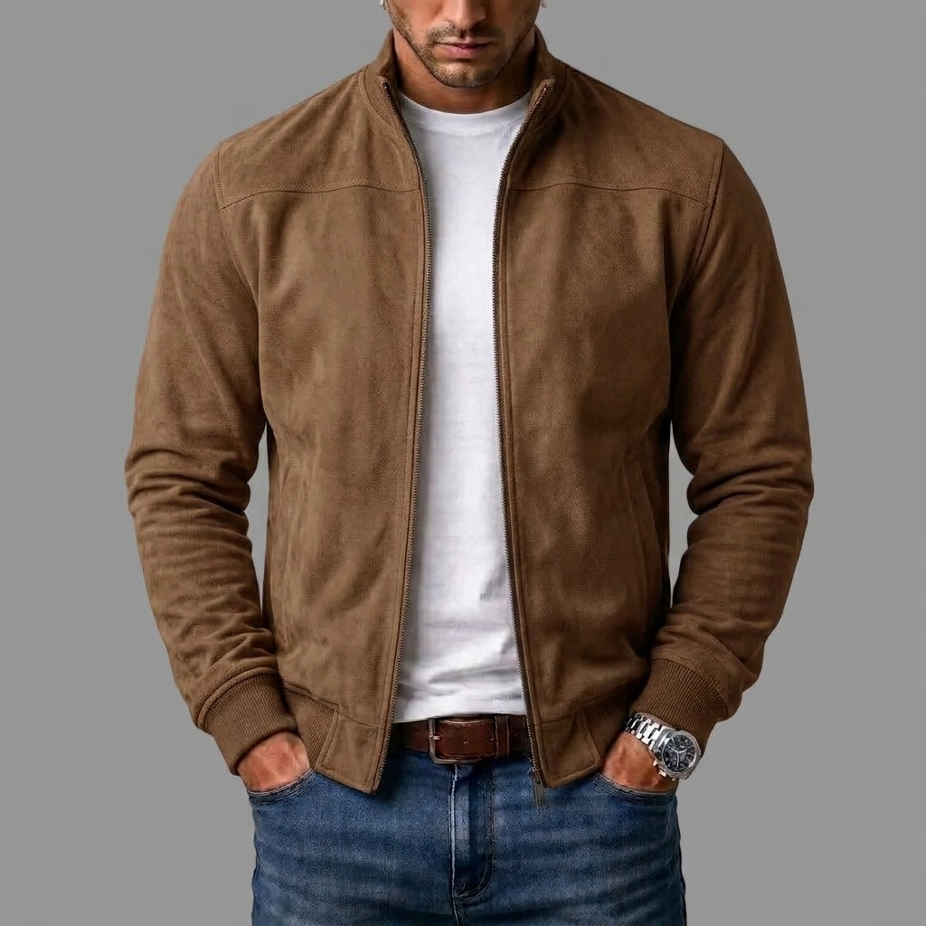 Kerral - Elegante Giacca in Pelle Scamosciata