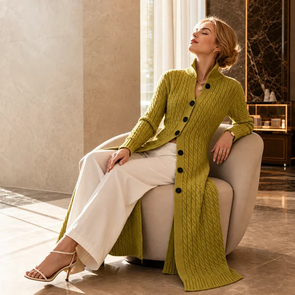 Noreena - Cardigan Con Lavorazione a Trecce e Chiusura Con Bottoni