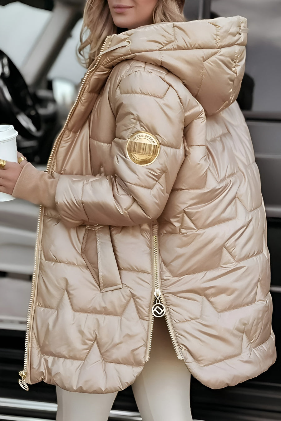 Mageina - Elegante Cappotto Invernale Con Cappuccio e Imbottitura