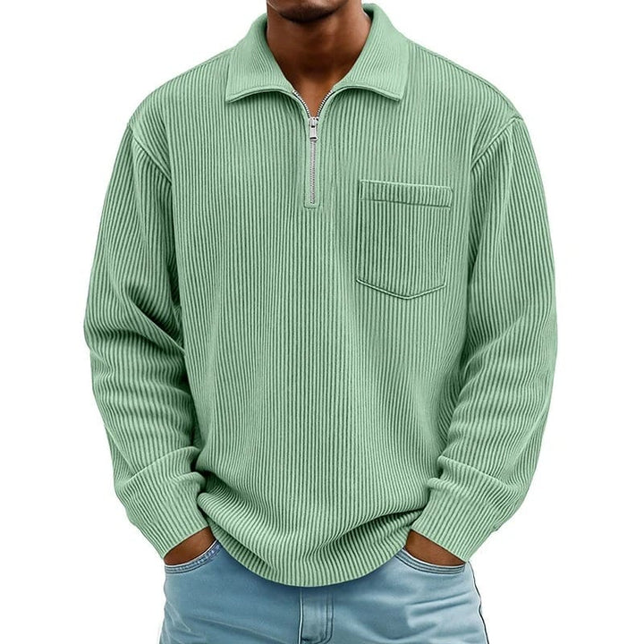 Quenton - Maglione Con Mezza zip e Tasca Sul Petto