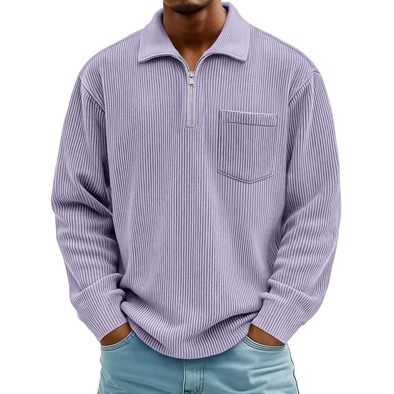 Quenton - Maglione Con Mezza zip e Tasca Sul Petto
