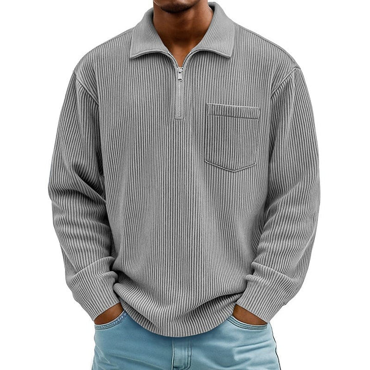 Quenton - Maglione Con Mezza zip e Tasca Sul Petto