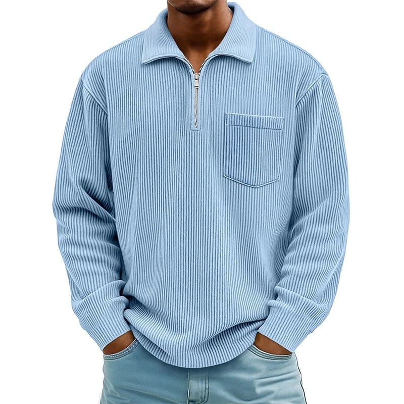 Quenton - Maglione Con Mezza zip e Tasca Sul Petto