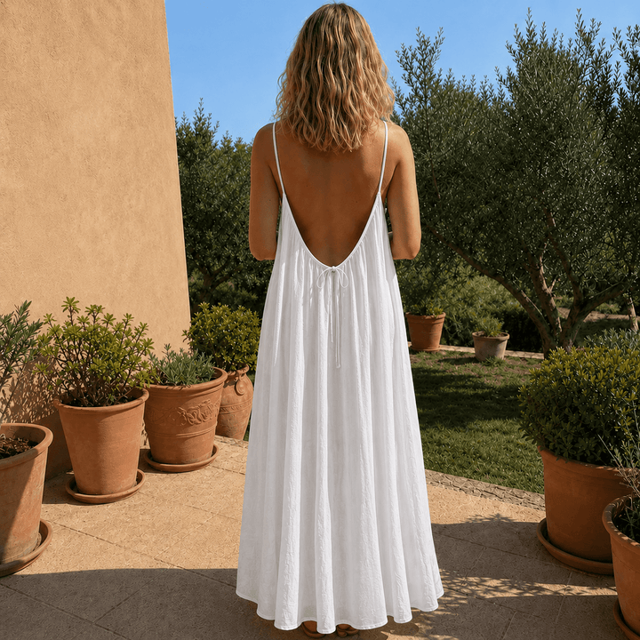 Diandra - Elegante Abito Lungo Con Schiena Scoperta