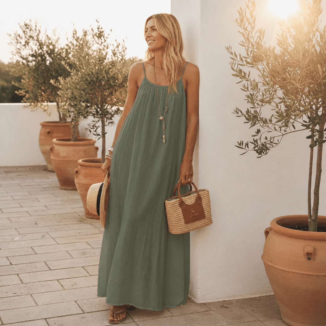 Diandra - Elegante Abito Lungo Con Schiena Scoperta