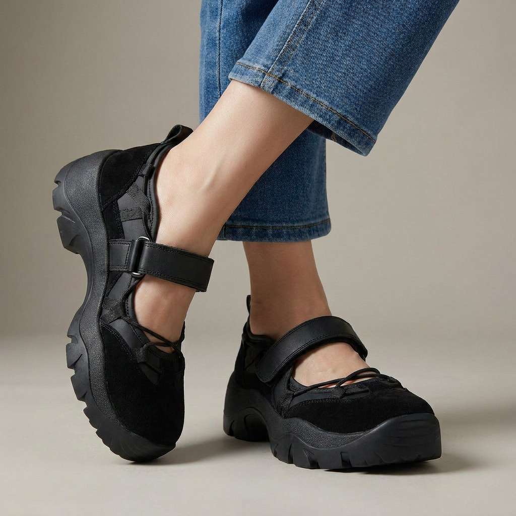 Wylma - Scarpe da Ginnastica Con Suola Spessa e Cinturino in Velcro