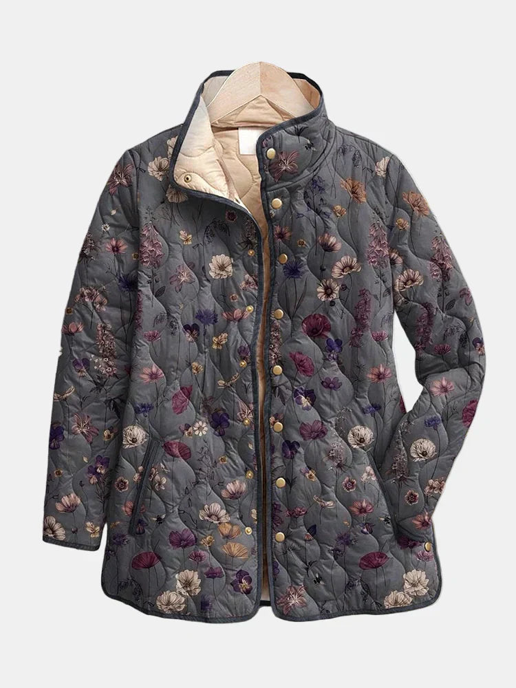 Kizil - Cappotto Trapuntato Con Stampa Floreale