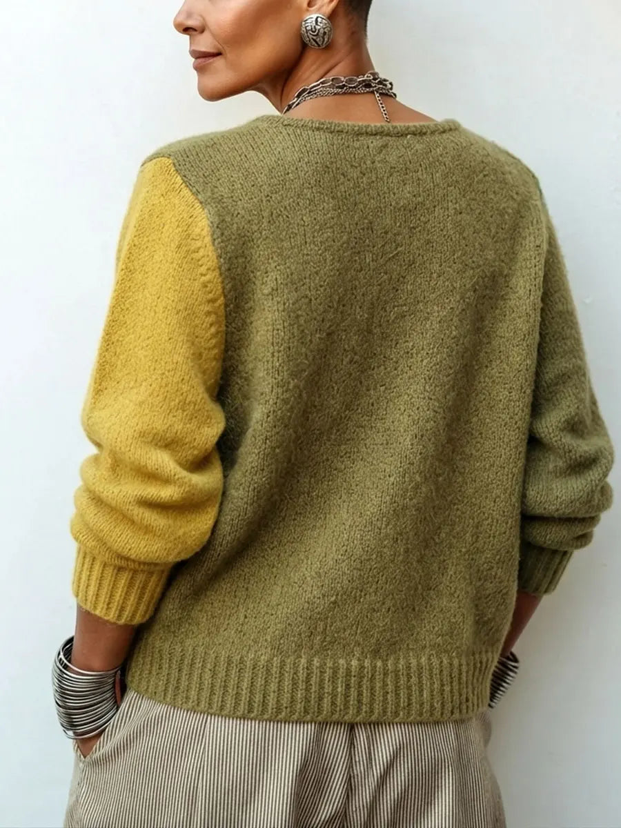 Lizana - Maglione in Maglia Asimmetrico Con Blocchi Di Colore