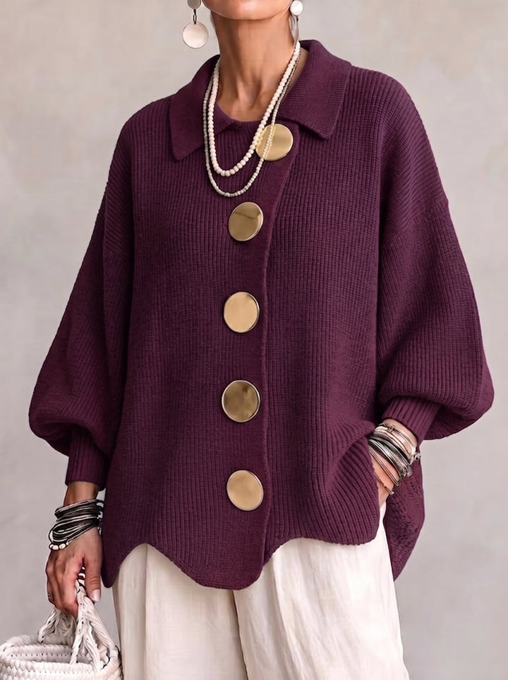 Kizzi - Cardigan Oversize Con Bottoni Dorati