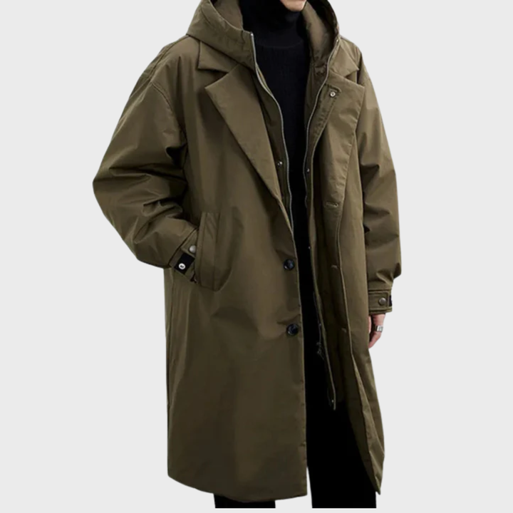 Krimz - Trench Con Cappuccio E Collo a Revers