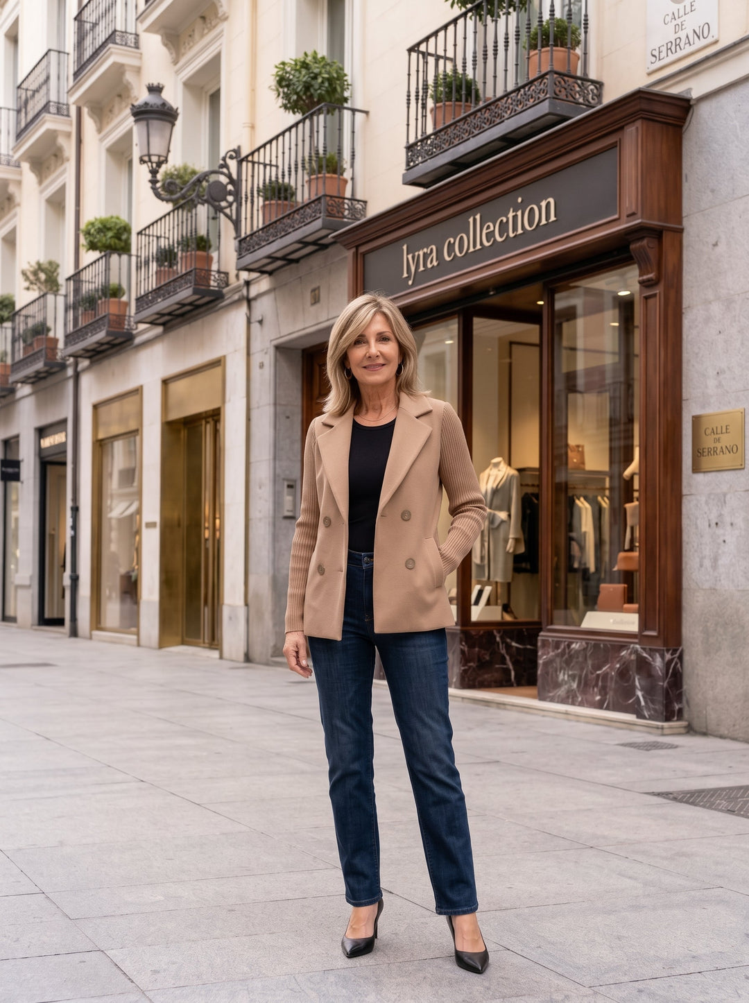 Nahide - Blazer con Maniche a Costine e Collo Con Revers