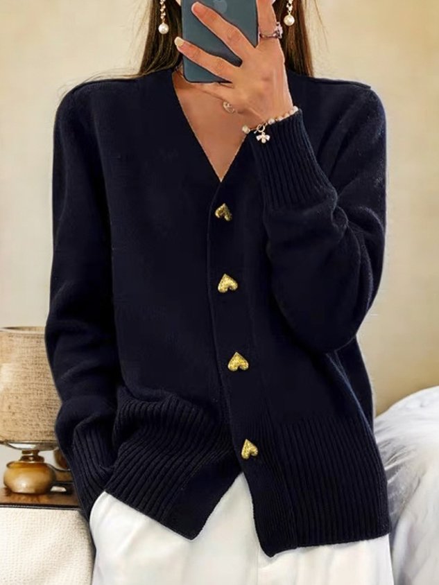 Lyddia - Cardigan Con Bottoni a Forma di Cuore