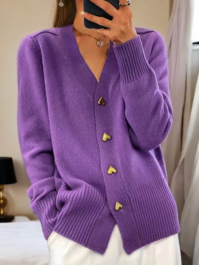 Lyddia - Cardigan Con Bottoni a Forma di Cuore