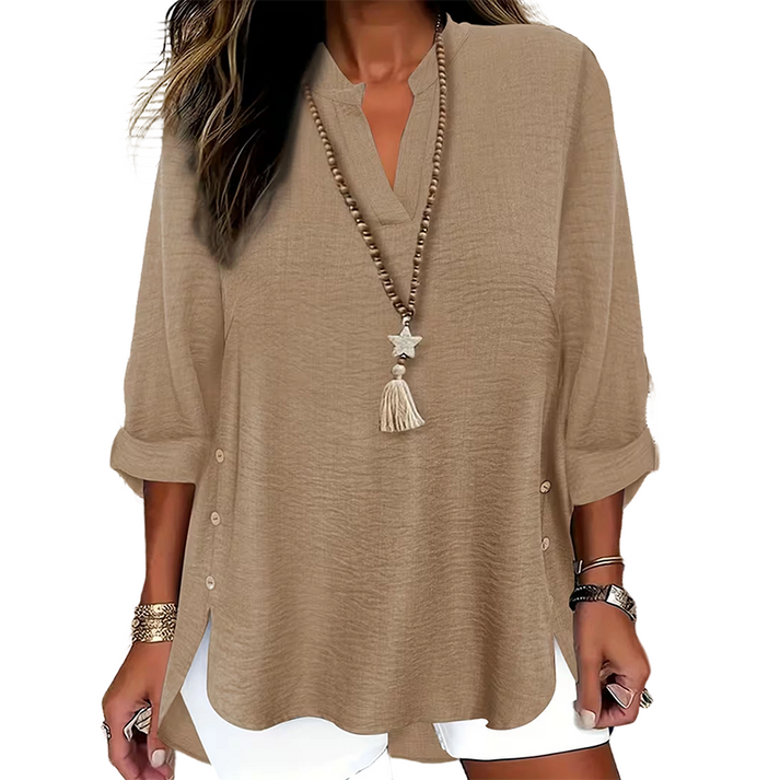 Estefany - Top Casual a Maniche Corte Con Bottoni
