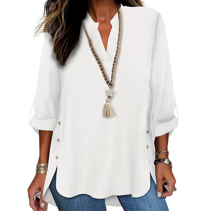 Estefany - Top Casual a Maniche Corte Con Bottoni