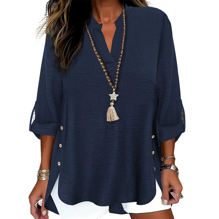 Estefany - Top Casual a Maniche Corte Con Bottoni