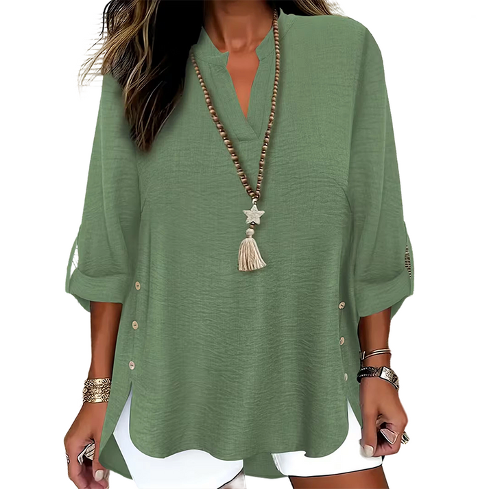 Estefany - Top Casual a Maniche Corte Con Bottoni