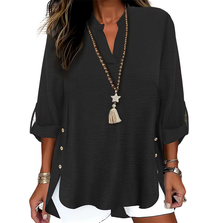 Estefany - Top Casual a Maniche Corte Con Bottoni