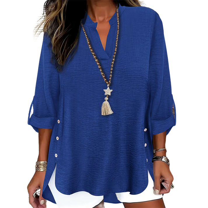 Estefany - Top Casual a Maniche Corte Con Bottoni