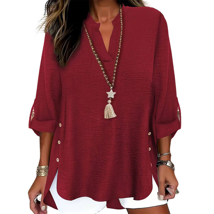 Estefany - Top Casual a Maniche Corte Con Bottoni