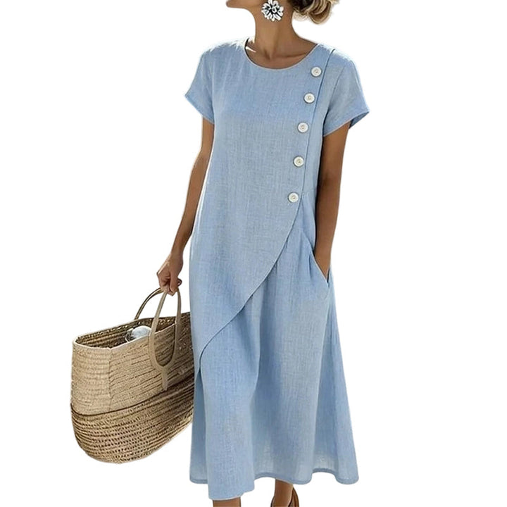 Alia - Elegante Abito Asimmetrico Con Scollo Rotondo