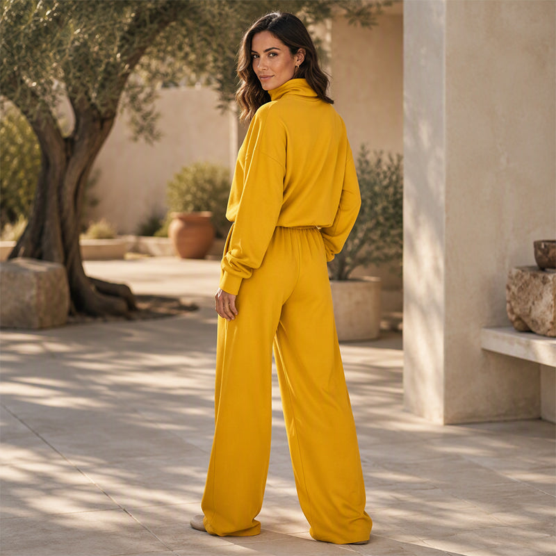 Phylles - Set a Due Pezzi Con Maglione a Collo Alto e Pantaloni a Gamba Larga