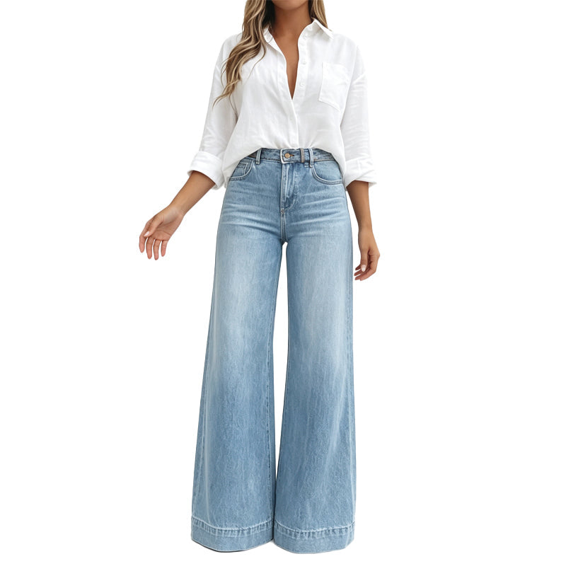 Kilola - Jeans a Gamba Larga E Vita Alta