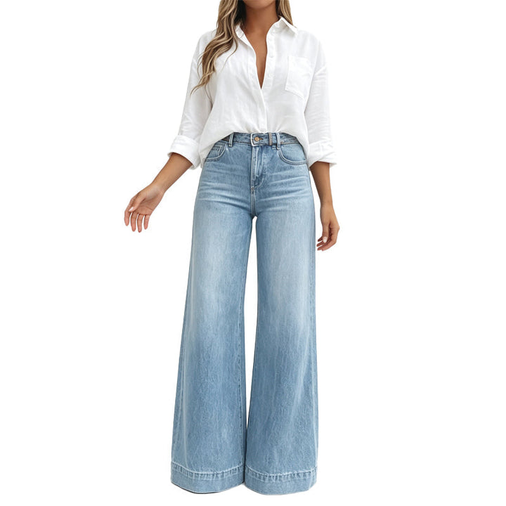 Kilola - Jeans a Gamba Larga E Vita Alta